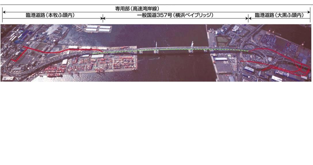臨港道路(大黒・本牧ふ頭)、一般国道357号の一体整備写真